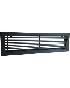 Grille lin&eacute;aire porte-filtre aluminium laqu&eacute; noir mat