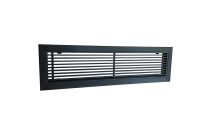 Grille linéaire porte-filtre aluminium laqué noir mat