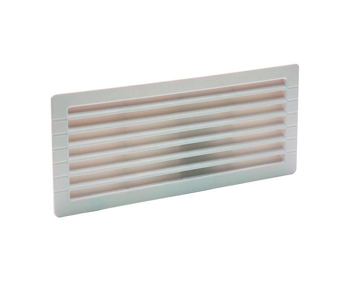 Grille plastique blanche encastrée moustiquaire 257x107 mm